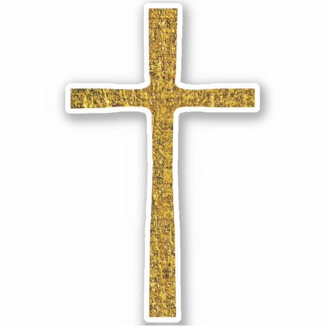 Faith Cross Gold Aufkleber (Vorderseite)