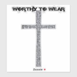Faith Cross Silver - Worthy to Wear Aufkleber