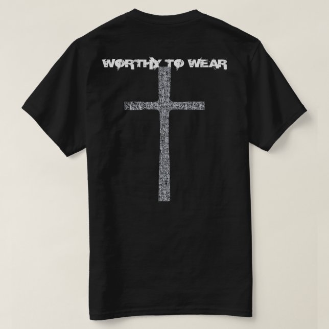 Faith Cross Silver - Worthy to Wear T-Shirt (Design Rückseite)