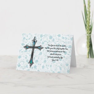 Faith Cross Vintag Style Bible Verse Osterkarte Karte