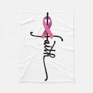 Faith Cross Warrior Survivor Pink Ribbon Brust Ca Fleecedecke