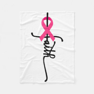 Faith Cross Warrior Survivor Pink Ribbon Brust Ca Fleecedecke