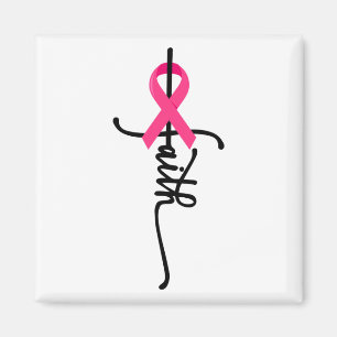 Faith Cross Warrior Survivor Pink Ribbon Brust Ca Magnet