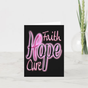 Faith Cure Hope Pink Ribbon Karte