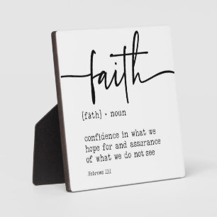 Faith Definition Hebrews 11:1 Christliches Zeichen Fotoplatte