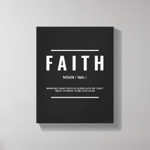 Faith Definition   Inspirational Quote Wall Art Leinwanddruck