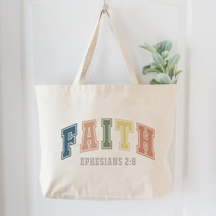 Faith Ephesians 2:8 Christliche Frauen auf Glauben Jumbo Stoffbeutel