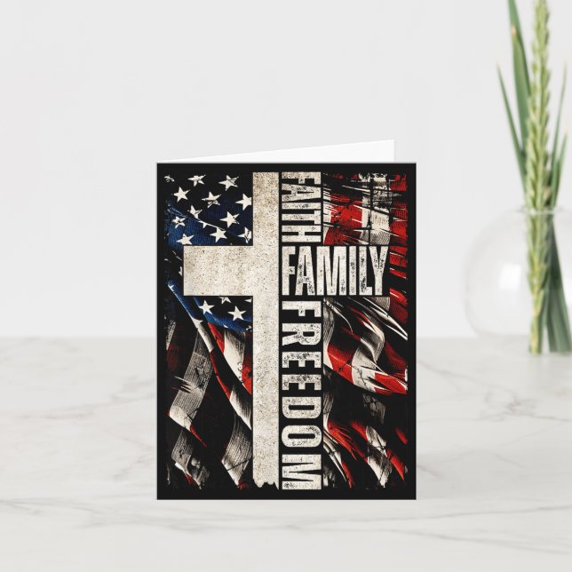 Faith Family Dom - Patriotic Christian Vintage Usa Karte (Vorderseite)