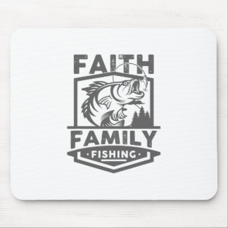 Faith Family Fishing zitiert Gottesanbetung Religi Mousepad
