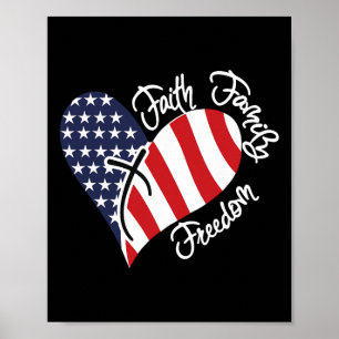 Faith Family Freedom Herzlich Christliches Patriot Poster