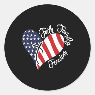 Faith Family Freedom Herzlich Christliches Patriot Runder Aufkleber