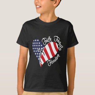 Faith Family Freedom Herzlich Christliches Patriot T-Shirt