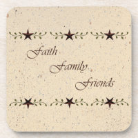 Faith Family Friends Cork Untersetzer