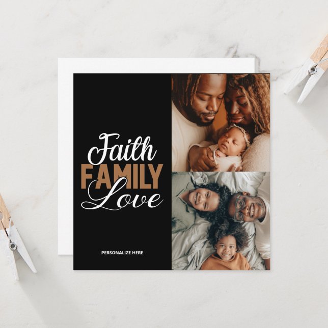 Faith Family Liebe Personalisiert Flat Card (Vorderseite/Rückseite Beispiel)