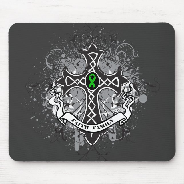 Faith Family Prayer Cross (grün) - Nierenkrebs Mousepad (Vorne)