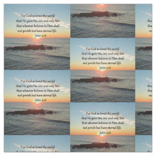 FAITH FILTED JOHN 3:16 SUNRISE FOTO FABRIC STOFF