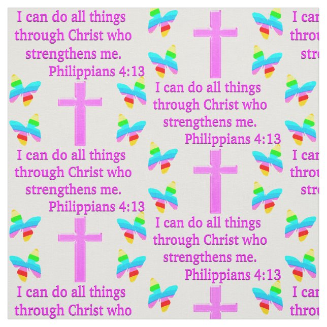 FAITH FILTED PHILIPPIANS 4:13 DESIGN STOFF (Muster)
