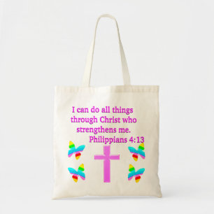 FAITH FILTED PHILIPPIANS 4:13 DESIGN TRAGETASCHE