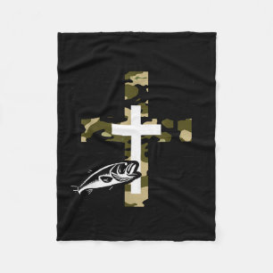 Faith Fishing Hunting Camo Kreuz Mit Haken B Chris Fleecedecke