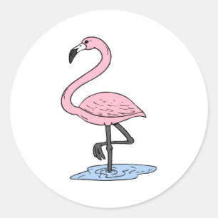 Faith Flamingo Runder Aufkleber