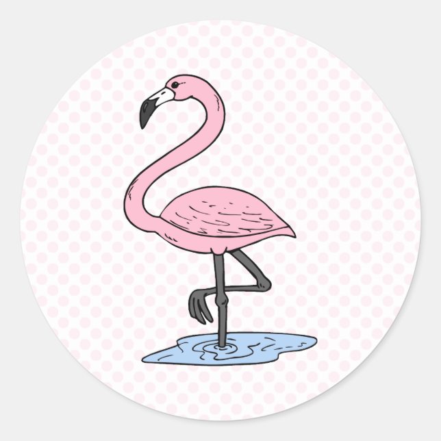 Faith Flamingo Runder Aufkleber (Vorderseite)