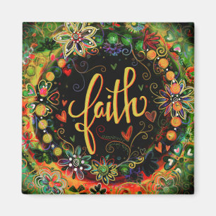 Faith Floral Inspiration Segnungen Hübsch Trendy Magnet