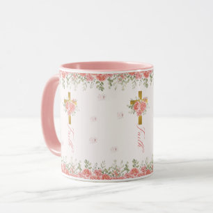 Faith Gift Floral Cross Tasse