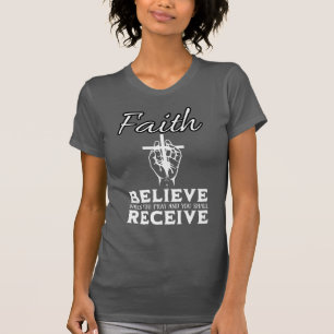 Faith Glaube Moderne Dunkelgrau T-Shirt