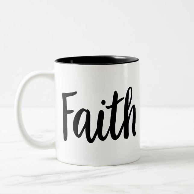 Faith Gospel Graphics Faith Art Aesthetic Christia Zweifarbige Tasse (Links)