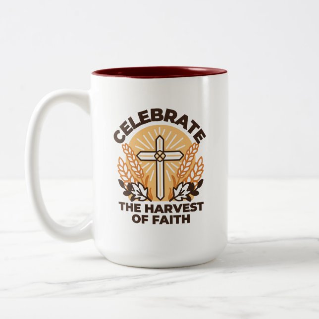 Faith Harvest Celebration - Inspiration Art Zweifarbige Tasse (Links)