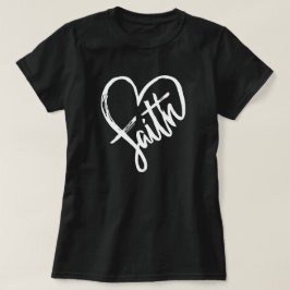 Faith Heart Christlich Black and White T-Shirt