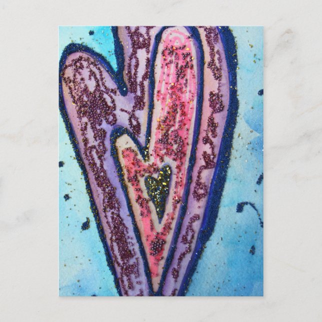 Faith Heart Painting Cutsom Art Postcard Postkarte (Vorderseite)