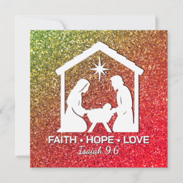 FAITH HOFFE LIEBE Glitzer Christlich Weihnachten