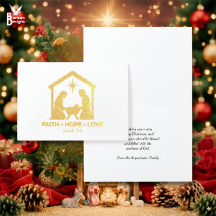 FAITH HOFFNUNG LIEBE Christlich Weihnachten Weihna Folienkarte