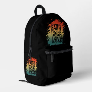 FAITH HOFFNUNG LIEBE INSPIRATIONAL MOTIVIEREND VER BEDRUCKTER RUCKSACK
