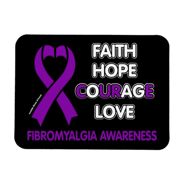 Faith Hope Courage Liebe...Fibro Magnet (Horizontal)
