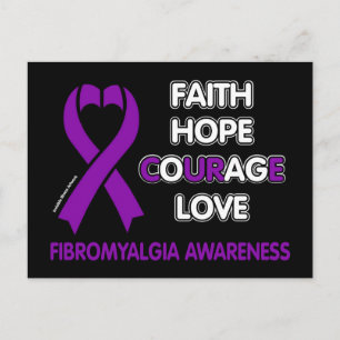 Faith Hope Courage Liebe...Fibro Postkarte