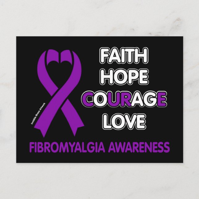 Faith Hope Courage Liebe...Fibro Postkarte (Vorderseite)