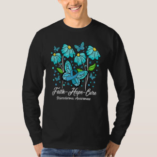 Faith Hope Cure Flower Butterfly Scleroderma Aware T-Shirt