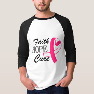 Faith Hope Cure Pink Ribbon Brustkrebs Auswarenes T-Shirt