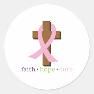 Faith Hope Cure Runder Aufkleber