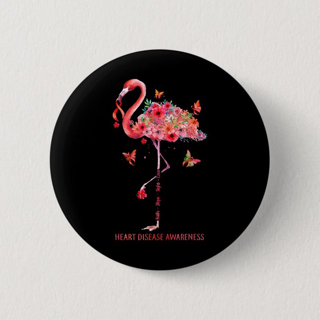 Faith Hope Fight Cure Heart Disease Awareness Button (Vorderseite)
