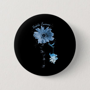 Faith Hope Fight Liebe Elephant Sunflower Diabetes Button