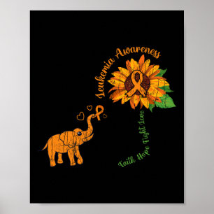 Faith Hope Fight Liebe Leukemia Awareness Ribbon G Poster