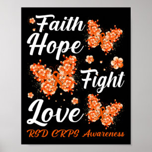 Faith Hope Fight Liebe Rsd Crps Awareness Butterfl Poster