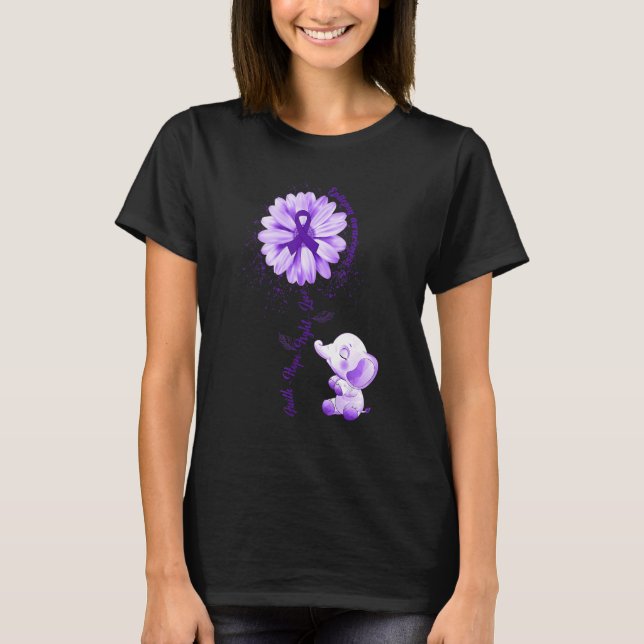 Faith Hope Fight Love Elephant Epilepsy Awareness  T-Shirt (Vorderseite)