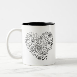 Faith & Hope Floral Heart Tasse