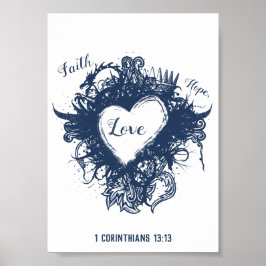 Faith Hope Liebe 1 Corinthians 13:13 Wall Art Poster