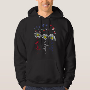 Faith Hope Liebe 4. Juli Daisy Blume Schmetterling Hoodie