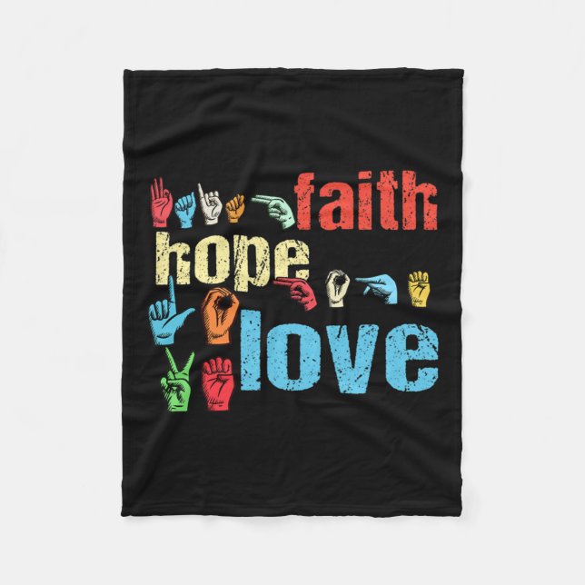 Faith Hope Liebe American Sign Language Christlich Fleecedecke (Vorderseite)
